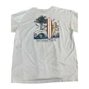 Southern Cross Men's blue Beach Print Short Sleeves T-Shirt Size XXL